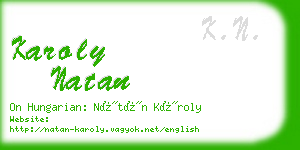 karoly natan business card